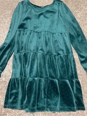 tahari green velvet dress | Dresses | Tahari Girls Sz 8 2pc Set Teal Socks Holiday Wedding Party Nwt Drape dress